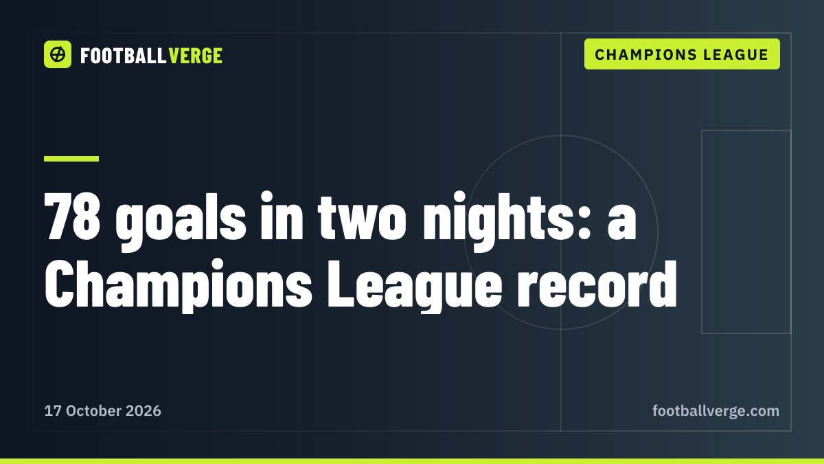 78 goals in two nights: Champions League matchday 2 breaks the scoring record